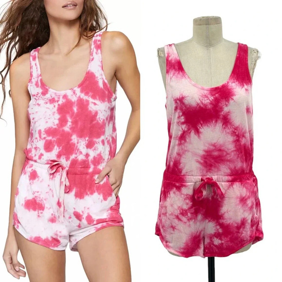 Spiritual Gangster Perfect Tie Dyed Romper Pink Size Small - Picture 1 of 9